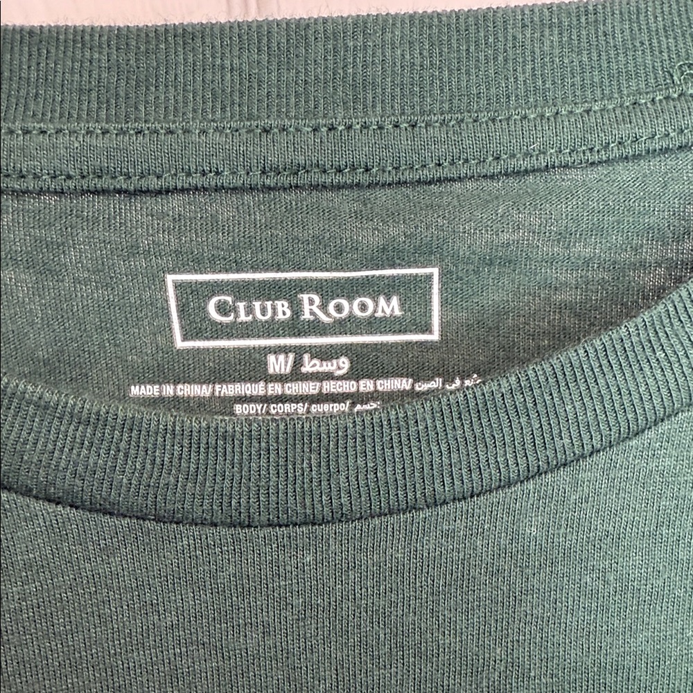 Club Room Men’s Dark Green Bulldog Holiday Long Sleeve Shirt - Picture 3 of 4